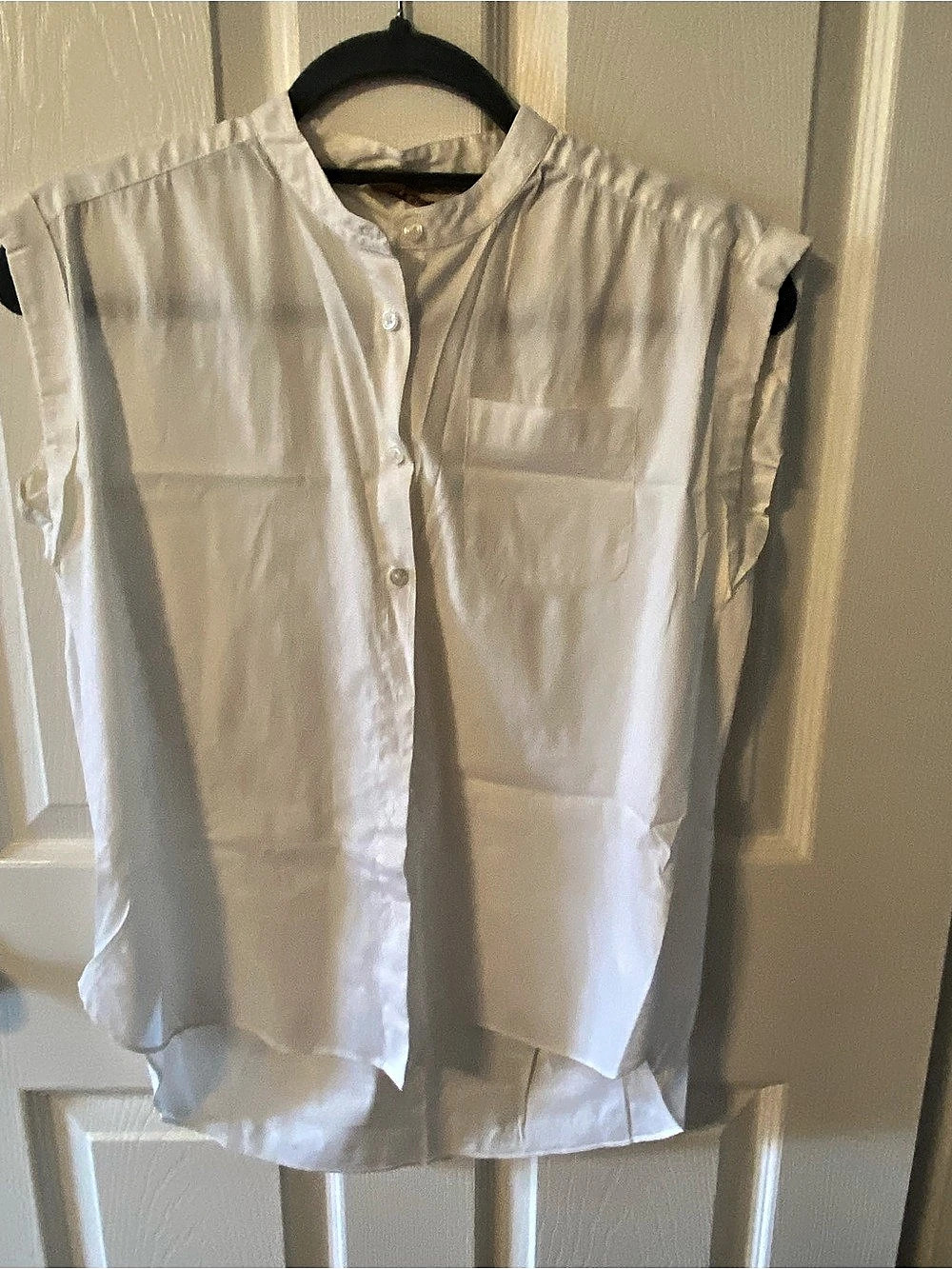 LOFT White Button Front Top